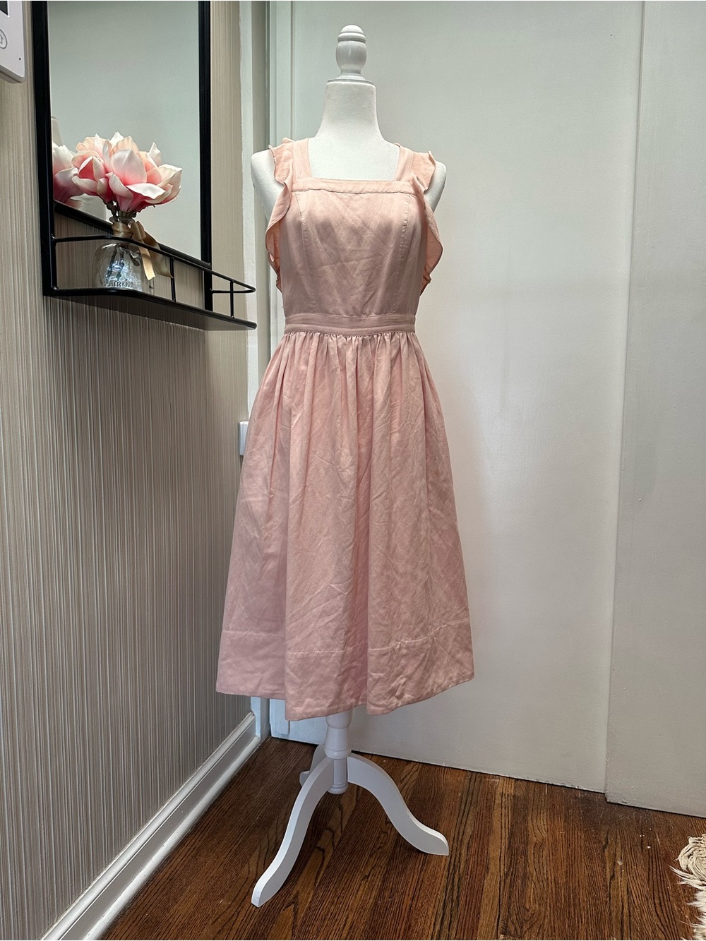 Ulla Johnson Blush Pink Pinafore Midi Dress